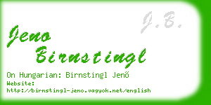 jeno birnstingl business card